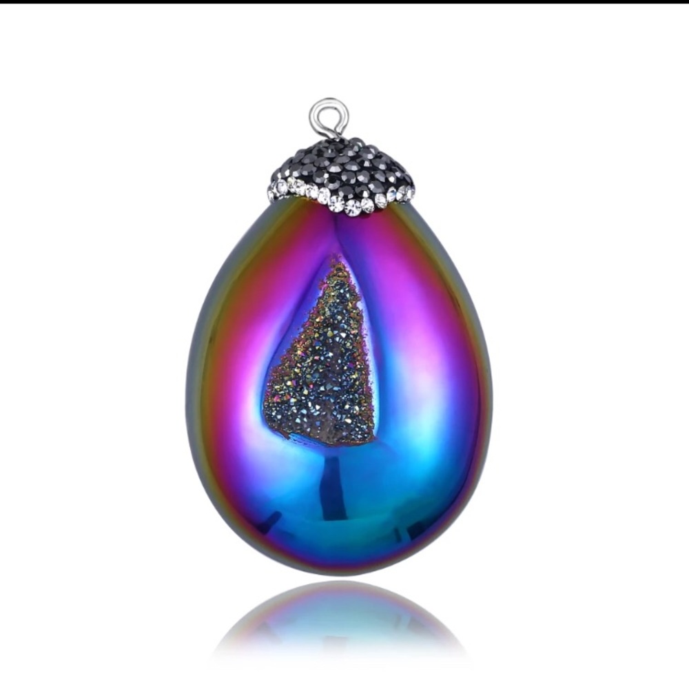 ShinyGem Rainbow/Necklaces Irregular Druzy Natural